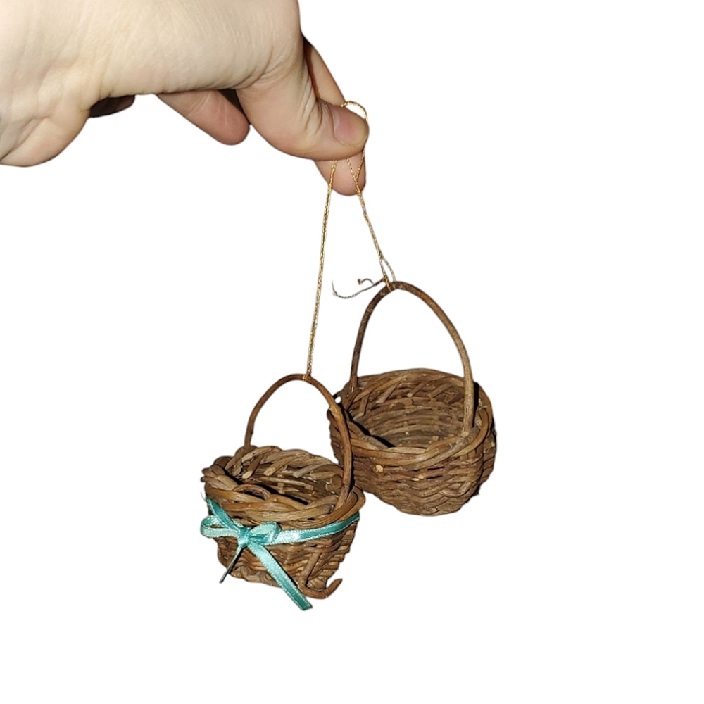 Vintage miniature hanging baskets